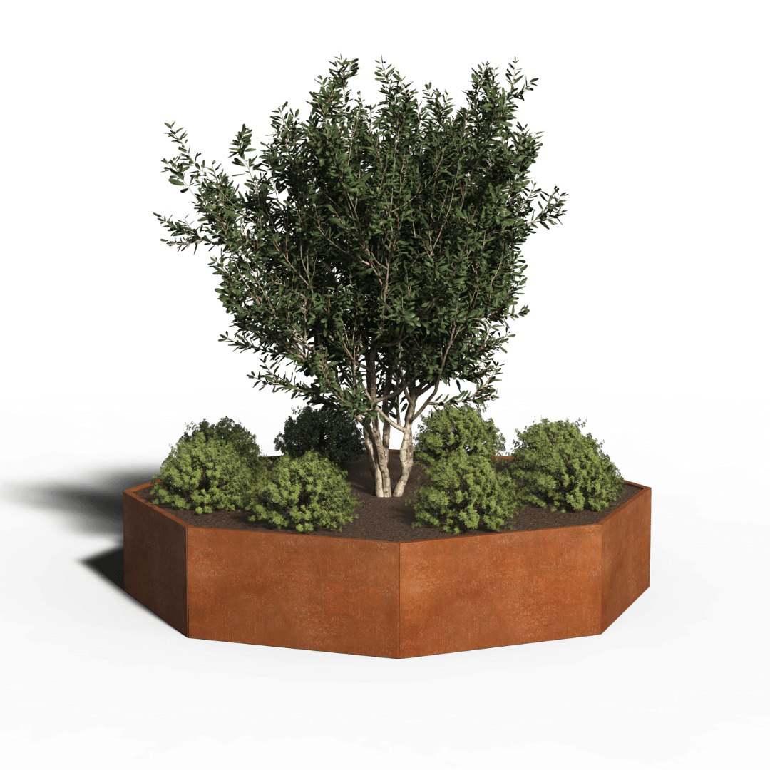 Jardinieră din Oțel Corten Octogon | 242 x 80 | Fără fund
