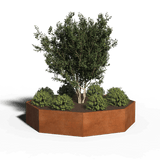 Achthoekige plantenbak cortenstaal