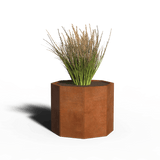 Macetero de acero corten octogonal | 73 x 30 | Con fondo