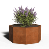 Achthoekige plantenbak cortenstaal