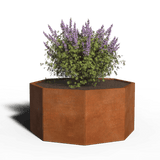 Macetero de acero corten octogonal | 121 x 30 | Sin fondo
