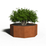 Achthoekige plantenbak cortenstaal