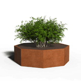 Achthoekige plantenbak cortenstaal