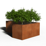 Cortenstål Plantekasse L-Form | 210 x 140 x 70 | Uden bund