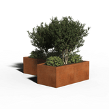 Fioriera in acciaio Corten a forma di L | 240 x 160 x 60 | Senza fondo