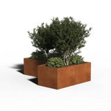 Cortenstaal Plantenbak L-Vorm | 210 x 140 x 70 | Met bodem