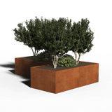 Jardinieră L-Vorm din Oțel Corten | 300 x 200 x 40 | Cu fund