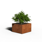 Jardinière carrée en acier corten | Soudé | 100 x 100 x 40 | Sans fond