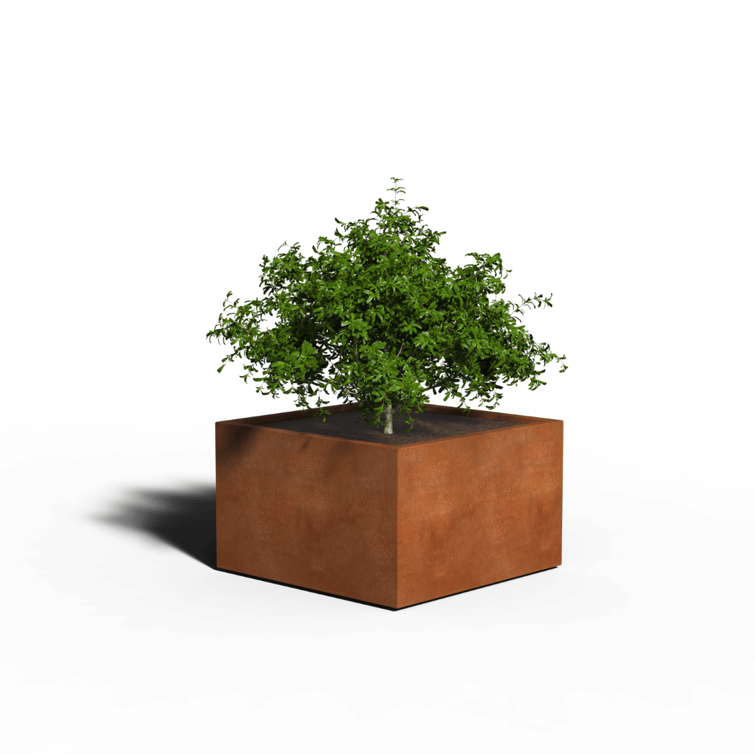 Stal corten Donica Kwadratowy | Spawane | 100 x 100 x 40 | Z dnem