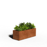 Jardinière rectangulaire en acier corten | Soudé | 150 x 50 x 50 | Avec fond