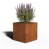 Corten-teräs Istutuslaatikko Neliö | Hitsattu | 70 x 70 x 70 | Pohjallinen