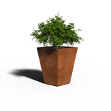Cortenstål Plantekasse Tilspidset | Svejset | 80 x 80 x 50 | Med bund