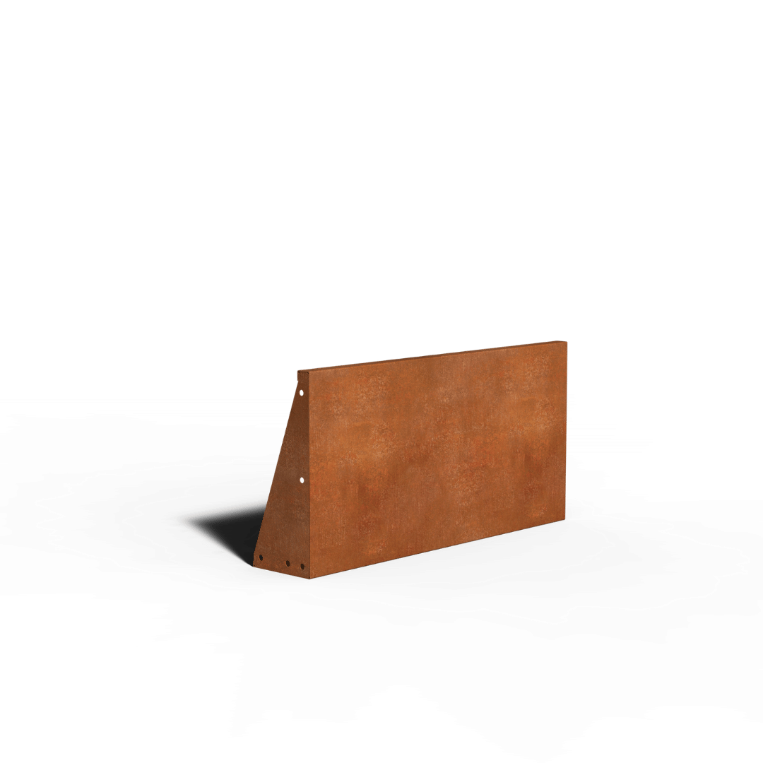 Oțel Corten Zid de sprijin Colț exterior | 50 x 50 x 40
