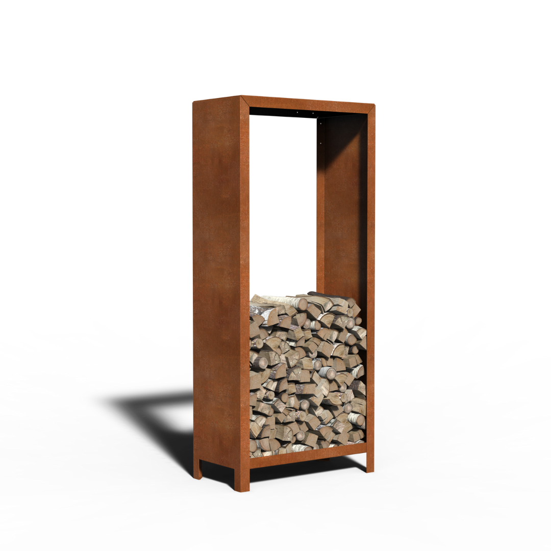Cortenstål Vedförvaring Standard | 80 x 40 x 100