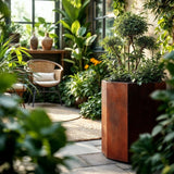 Jardinière en L en acier corten | 240 x 160 x 60 | Avec fond