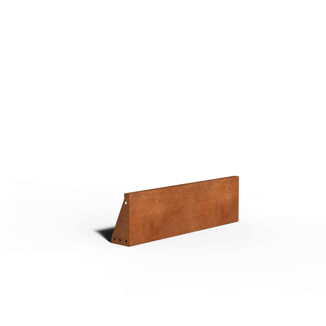 Cortenstål Støttemur Ret | 100 x 15 x 30