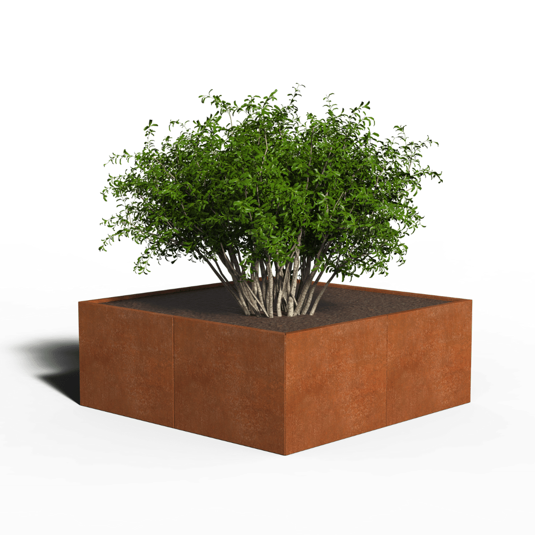 Corten steel Planter Square | 160 x 160 x 80