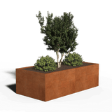 Rectangular planter corten steel