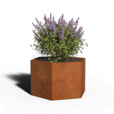 Hexagonal planter corten steel