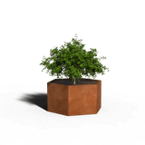 Hexagonal planter corten steel