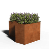 L-shaped planter corten steel