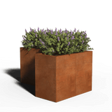 Corten steel planter L-shape | 120 x 80 x 60