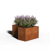 L-shaped planter corten steel