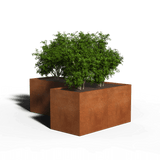 L-shaped planter corten steel