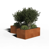 L-shaped planter corten steel