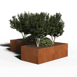 L-shaped planter corten steel