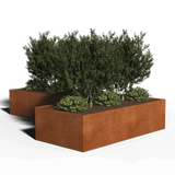 L-shaped planter corten steel