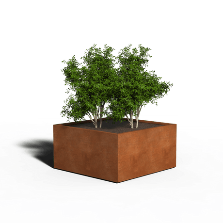 Corten steel Planter Square | Welded | 120 x 120 x 60