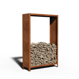 Wood storage on legs corten steel