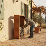 Acero corten Almacén de madera Estándar | 100 x 40 x 180