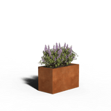 Jardinera rectangular de acero cortén | 100 x 50 x 50 | Con fondo