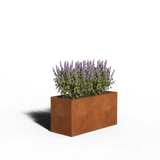 Maceta rectangular de acero cortén | 120 x 50 x 40 | Sin fondo
