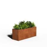 Maceta rectangular de acero cortén | 160 x 50 x 40 | Sin fondo