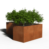 Acero corten Jardinera en forma de L | 210 x 140 x 70