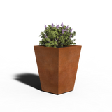 Acero corten Jardinera Cónico | Soldada | 60 x 60 x 80