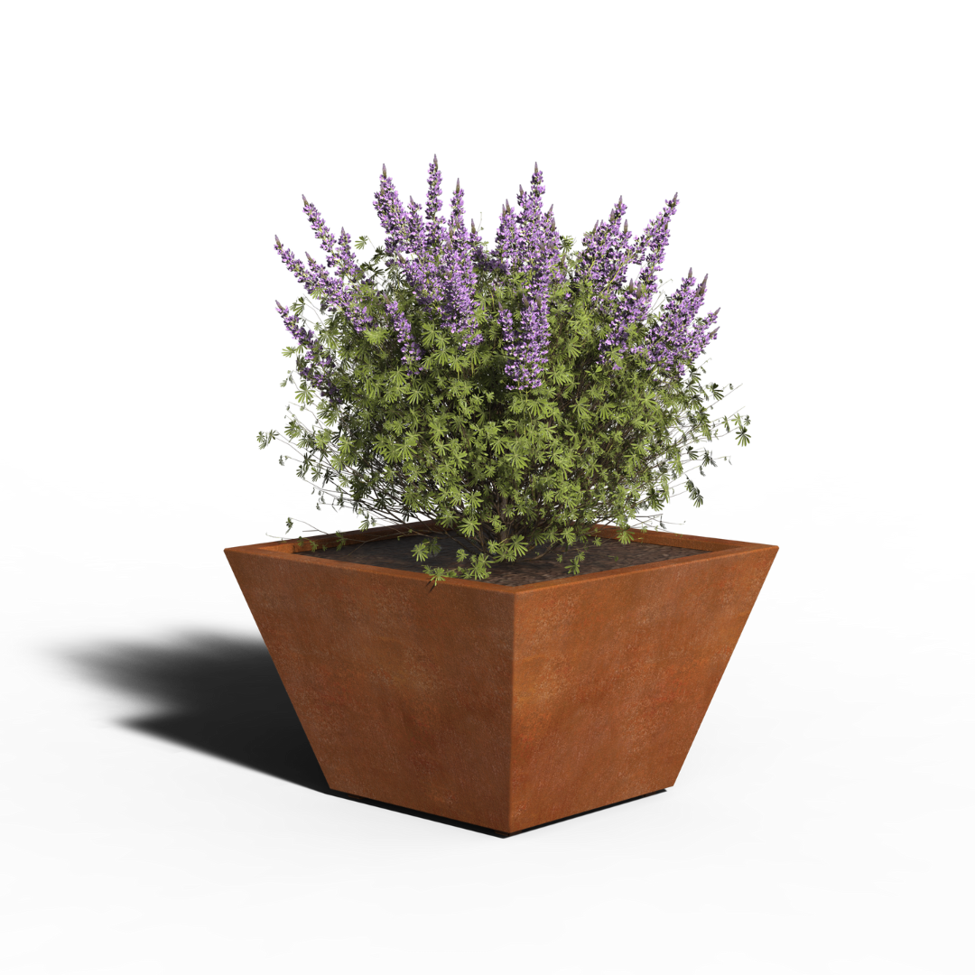 Acero corten Jardinera Cónico | Soldada | 80 x 80 x 50