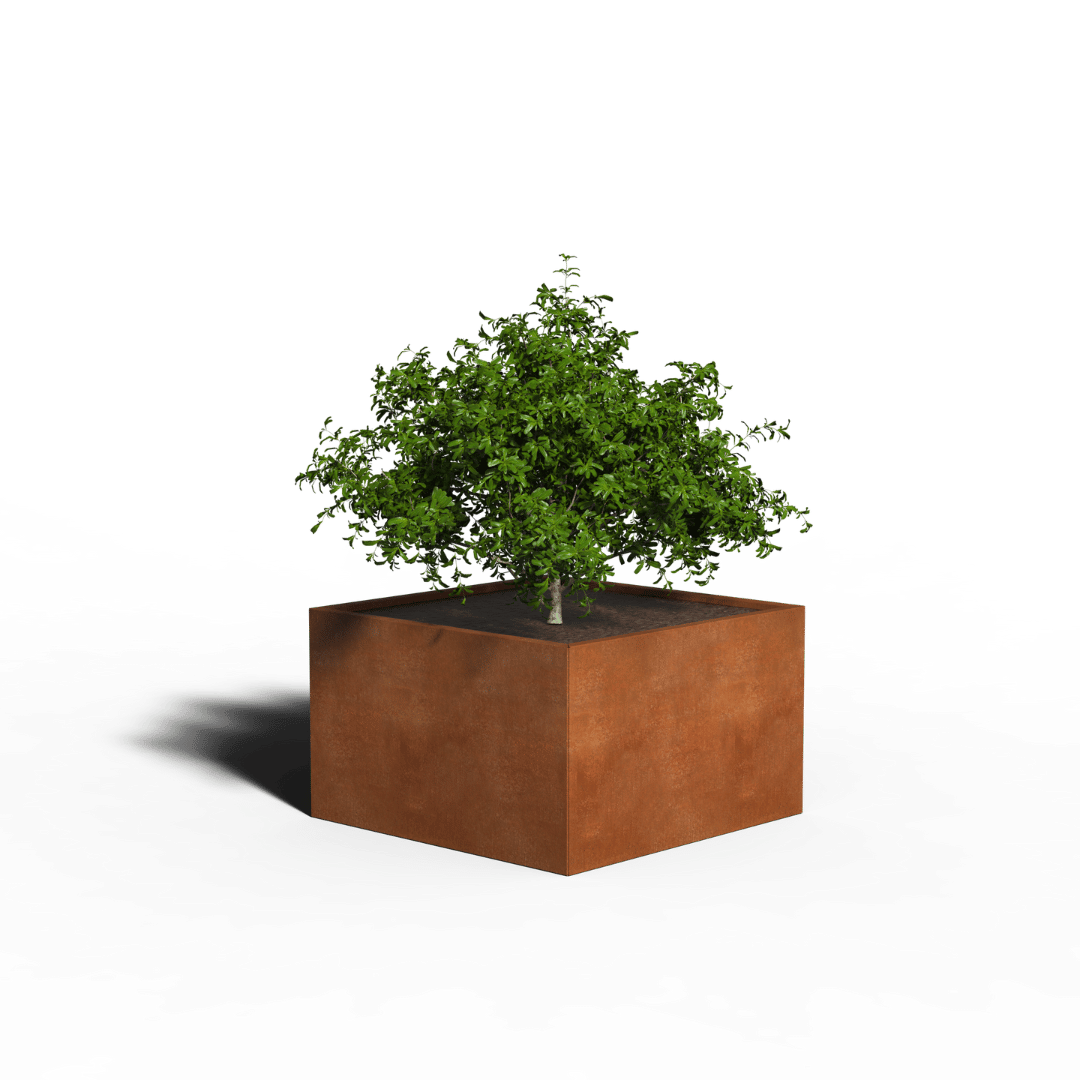 Cortenstaal Plantenbak Vierkant | Gelast | 100 x 100 x 60