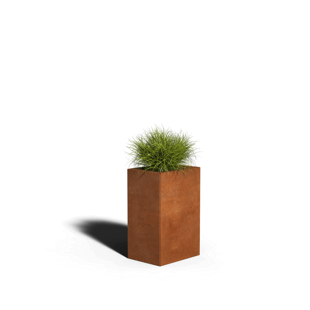 Corten teräksen neliön istutin