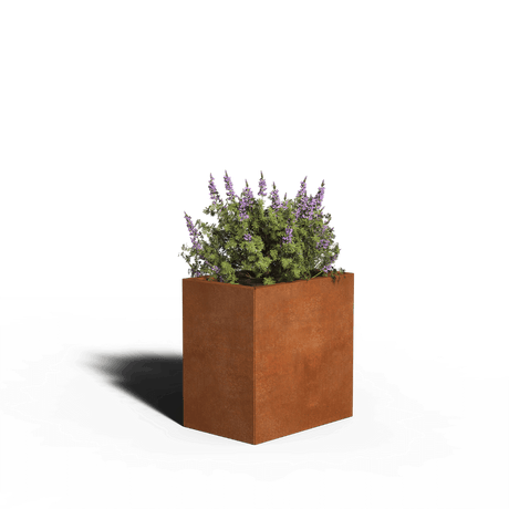 Corten teräksen neliön istutin