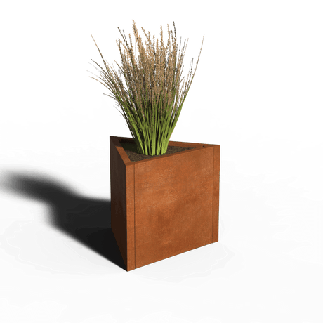 Driehoekige plantenbak cortenstaal