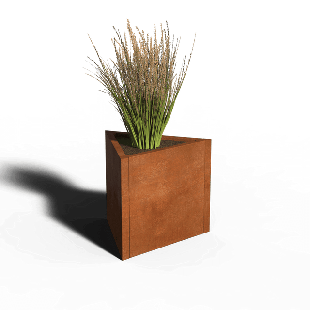 Driehoekige plantenbak cortenstaal