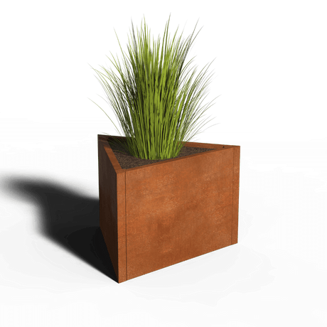 Driehoekige plantenbak cortenstaal