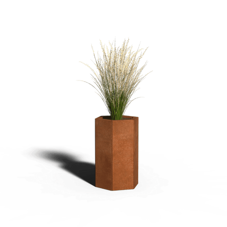Zeshoekige plantenbak cortenstaal