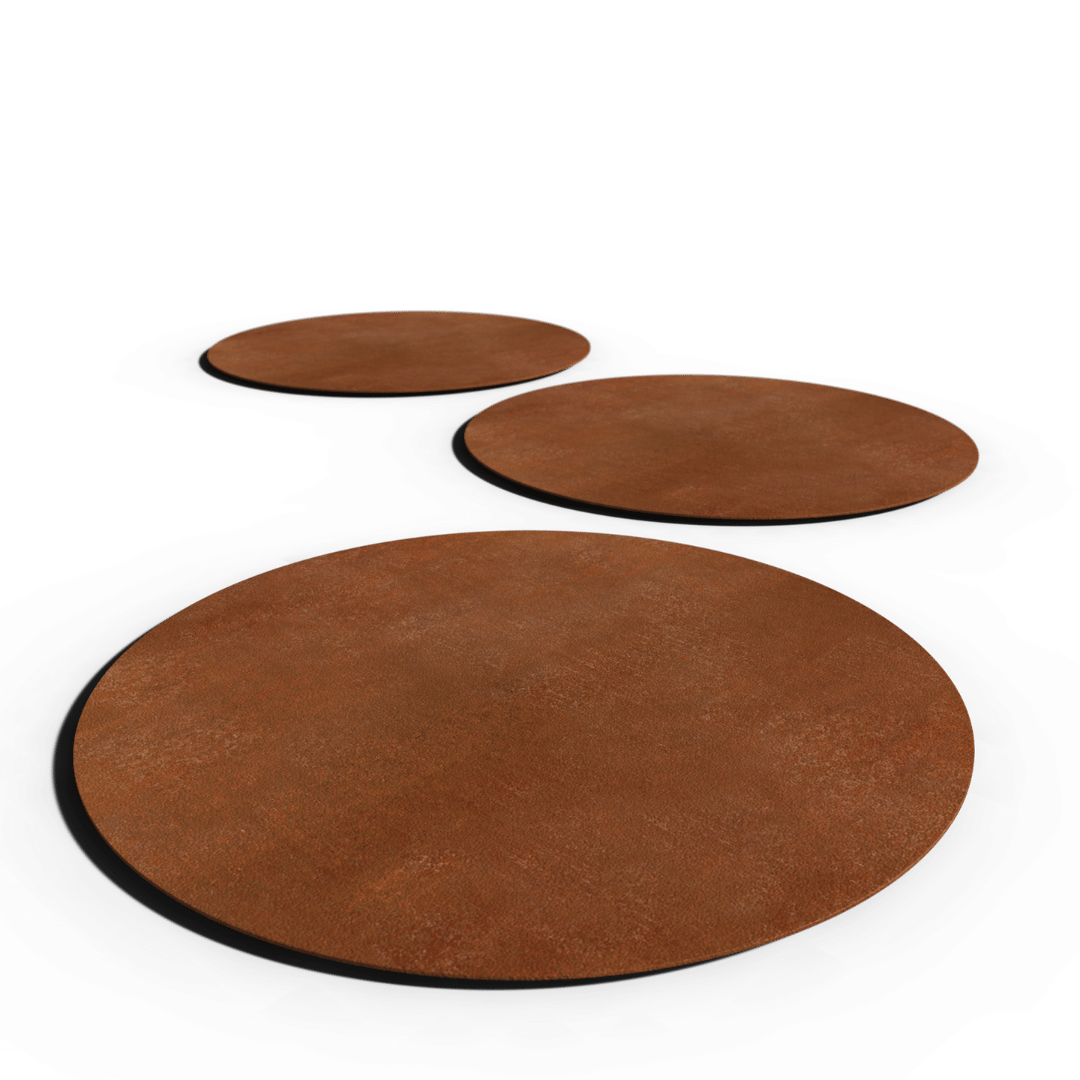 Corten-teräksestä valmistettu askelkivi pyöreä | 25 x 0,3 x 0,3