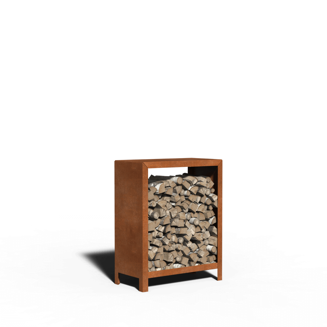 Corten-teräs puun varastointi