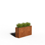 Jardinière rectangulaire en acier Corten | 120 x 30 x 60 | Avec fond